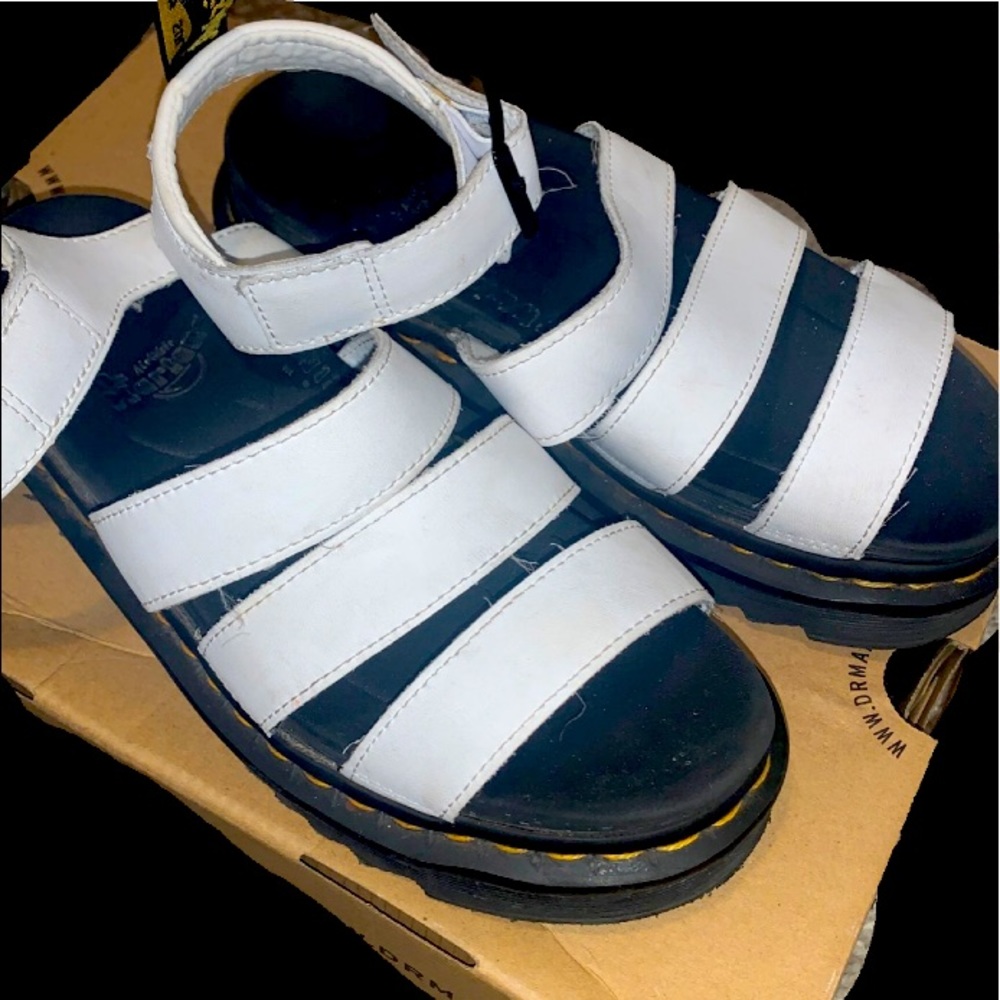Dr.Martens white sandals